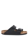 Birkenstock Black Leather Arizona Slippers