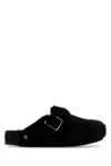 Birkenstock Boston 1774 Shearling Slippers In Black