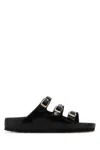 Birkenstock Florida Dbuckle Exquisite Shine Fit S Shoes In Black