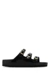 Birkenstock Florida Dbuckle Exquisite Shine Fit S Shoes In Black