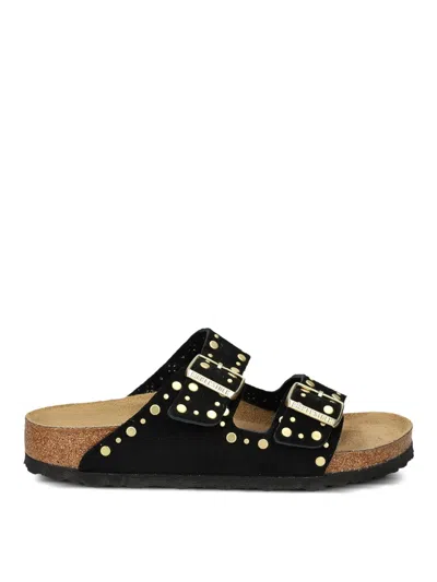 Birkenstock Classic Arizona Sandals With Studded Accents In Black