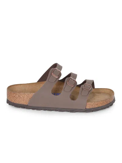 Birkenstock Slippers "florida" In Eco Leather Birko Flor In Brown