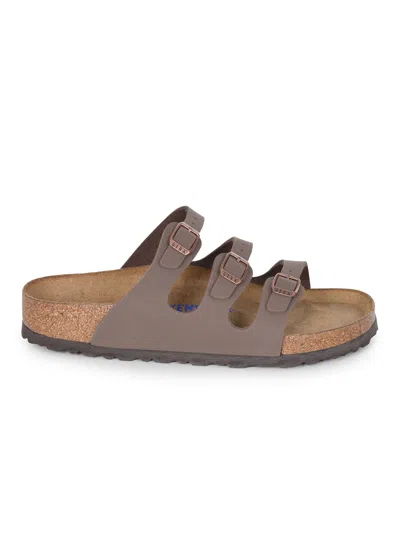 Birkenstock Slippers "florida" In Eco Leather Birko Flor In Brown