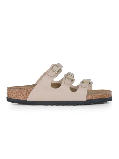 Birkenstock Slippers "florida" In Eco Leather Birko Flor In Gold