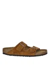 Birkenstock Buckle Detailed Slip-on Sandals In Brown