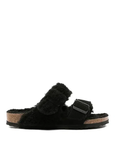 Birkenstock Slippers With Black Fur
