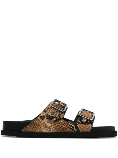 BIRKENSTOCK BIRKENSTOCK SNAKESKIN EFFECT ARIZONA SANDALS SHOES
