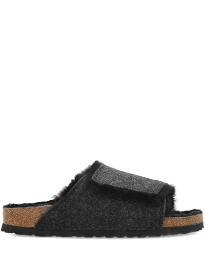Birkenstock Solana Felt Touch-strap Slippers In Black
