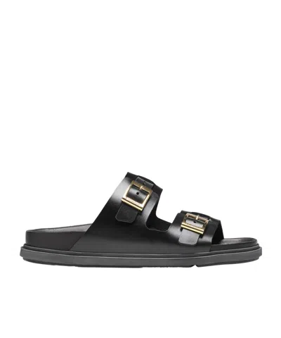 Birkenstock St Barths Natural Leather Sandals In Black