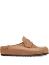 Birkenstock Stitched Naples Mules In Brown