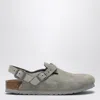 Birkenstock Stone Grey Suede Tokyo Slipper In Grey