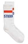 Birkenstock Stripe Logo Crew Socks In White