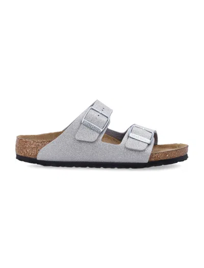 Birkenstock Stylish Mini Sandals For Girls In Silver