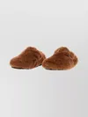 Birkenstock Stylish Slippers With Buckle And Faux Fur In Brown