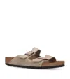 Birkenstock Suede Arizona Slides In Brown