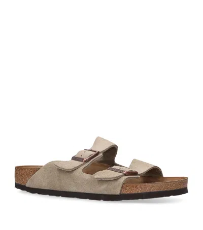 Birkenstock Suede Arizona Slides In Brown