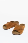Birkenstock Mink Suede Slippers With Two Adjustable Straps