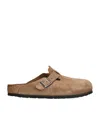 Birkenstock Boston Leather Slippers In Brown