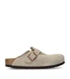 Birkenstock Suede Boston Clogs In Brown