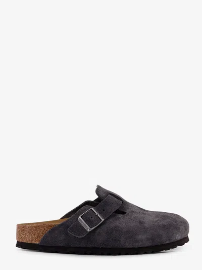 Birkenstock Suede Boston Sandals In Black