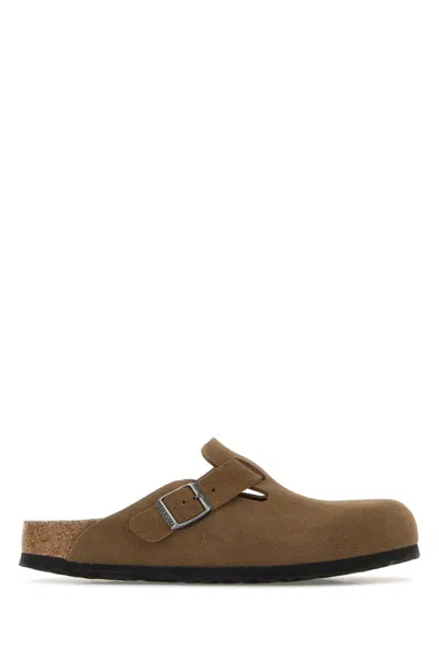 Birkenstock Suede Boston Slip-on Slippers (unisex) In Brown