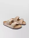 Birkenstock Suede Buckle Flat Sandals With Open Toe