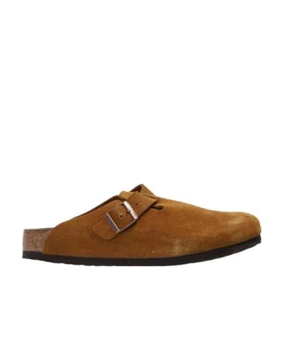 Birkenstock Mink Suede Leather Boston Mule In Multi