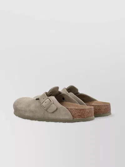 Birkenstock Suede Buckle Sneakers Narrow Fit In Gray