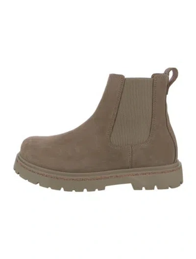 Pre-owned Birkenstock Suede Chelsea Boots In Neutral