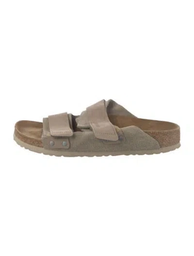 Pre-owned Birkenstock Suede Colorblock Pattern Flats In Neutral
