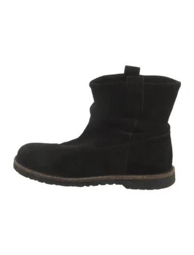 Pre-owned Birkenstock Suede Combat Boots In Black
