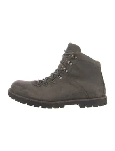 Pre-owned Birkenstock Suede Combat Boots In Gray