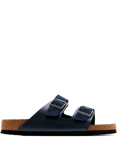 Birkenstock Suede Double-buckle Sandals In Blue