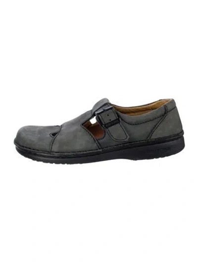 Pre-owned Birkenstock Suede Flats In Black