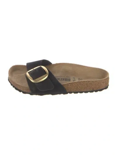 Pre-owned Birkenstock Suede Flats In Black