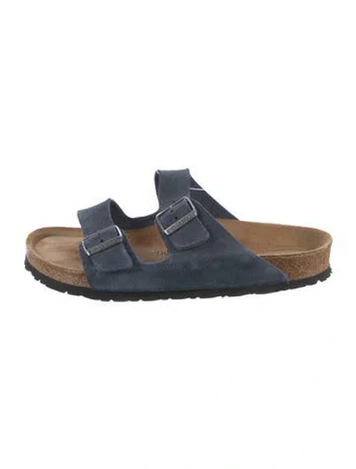 Pre-owned Birkenstock Suede Flats In Blue