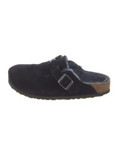 Pre-owned Birkenstock Suede Flats In Blue