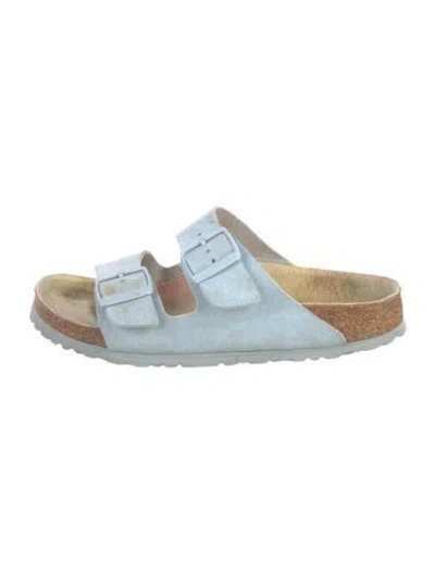 Pre-owned Birkenstock Suede Flats In Blue