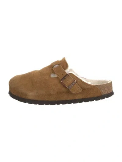 Pre-owned Birkenstock Suede Flats In Brown