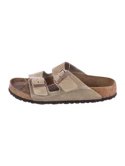 Pre-owned Birkenstock Suede Flats In Gray