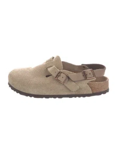 Pre-owned Birkenstock Suede Flats In Gray