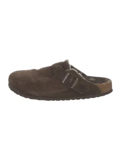 Pre-owned Birkenstock Suede Flats In Grey