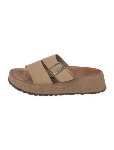 Pre-owned Birkenstock Suede Flats In Neutral