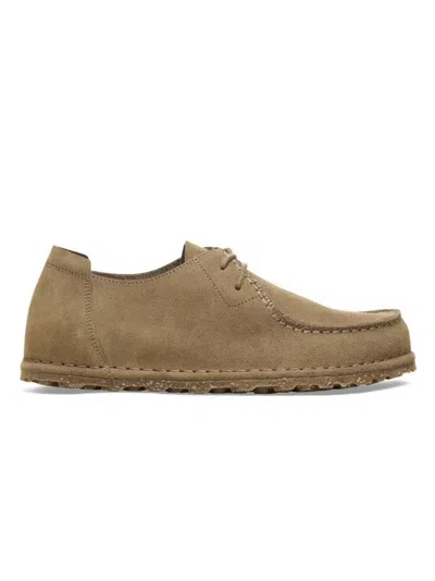 Birkenstock Suede Lace Derby Shoes With Two-eyelet Design In Brown
