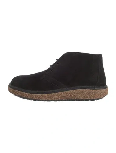 Pre-owned Birkenstock Suede Lace-up Boots In Black