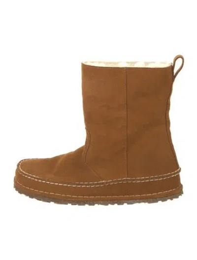 Pre-owned Birkenstock Suede Lace-up Boots In Brown