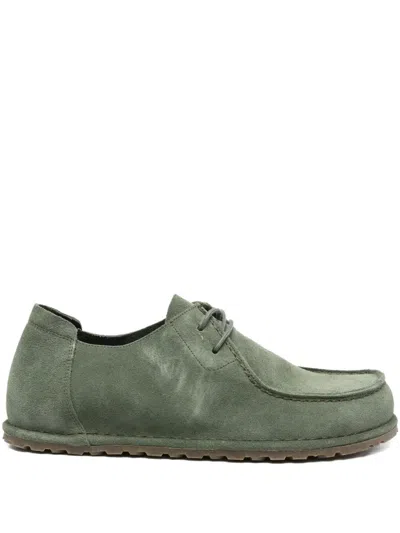Birkenstock Suede Leather Lace-up Boat Shoes In Green