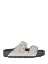 Birkenstock Suede Arizona Rivet-detail Sandals In Gray