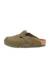 Birkenstock Suede Leather Slip-on Slippers In Brown