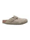 Birkenstock Suede Leather Sneaker With Anatomical Cork-latex Footbed In Neutrals